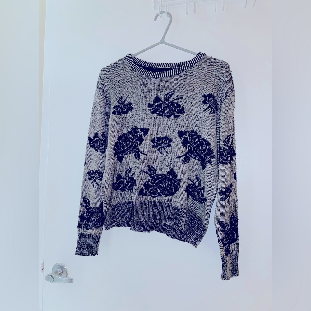 Shades of grey floral sweater